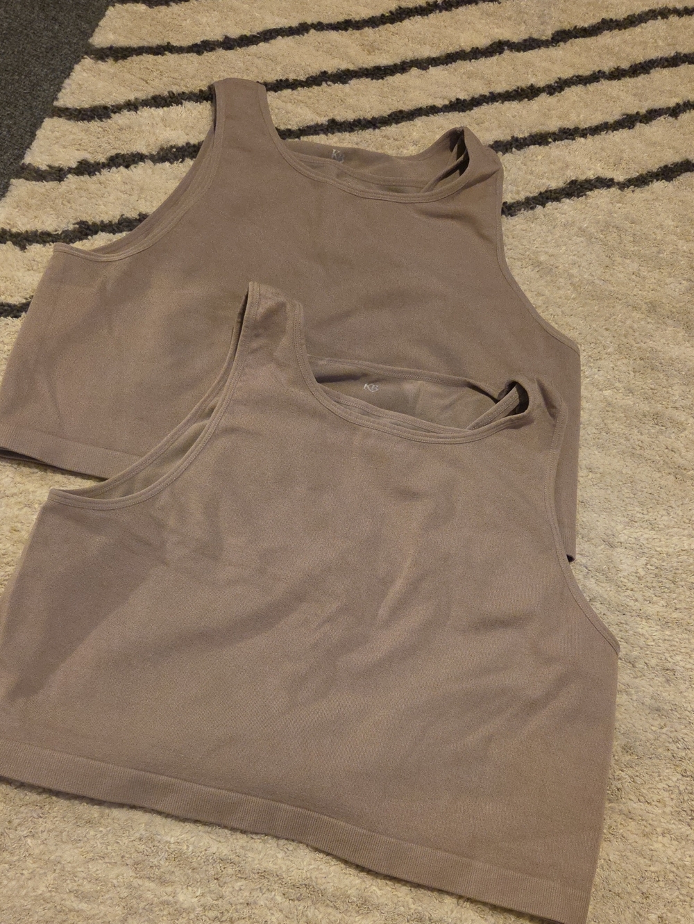 3 Kindred Bravely Nursing/Pumping Taupe Crop Tanks